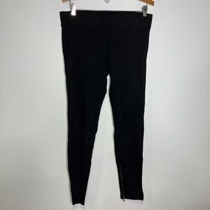 Cabi black ponte knit leggings pants zipper ankle women's size medium Casual
